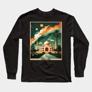 Meerut India Starry Night Vintage Tourism Travel Long Sleeve T-Shirt